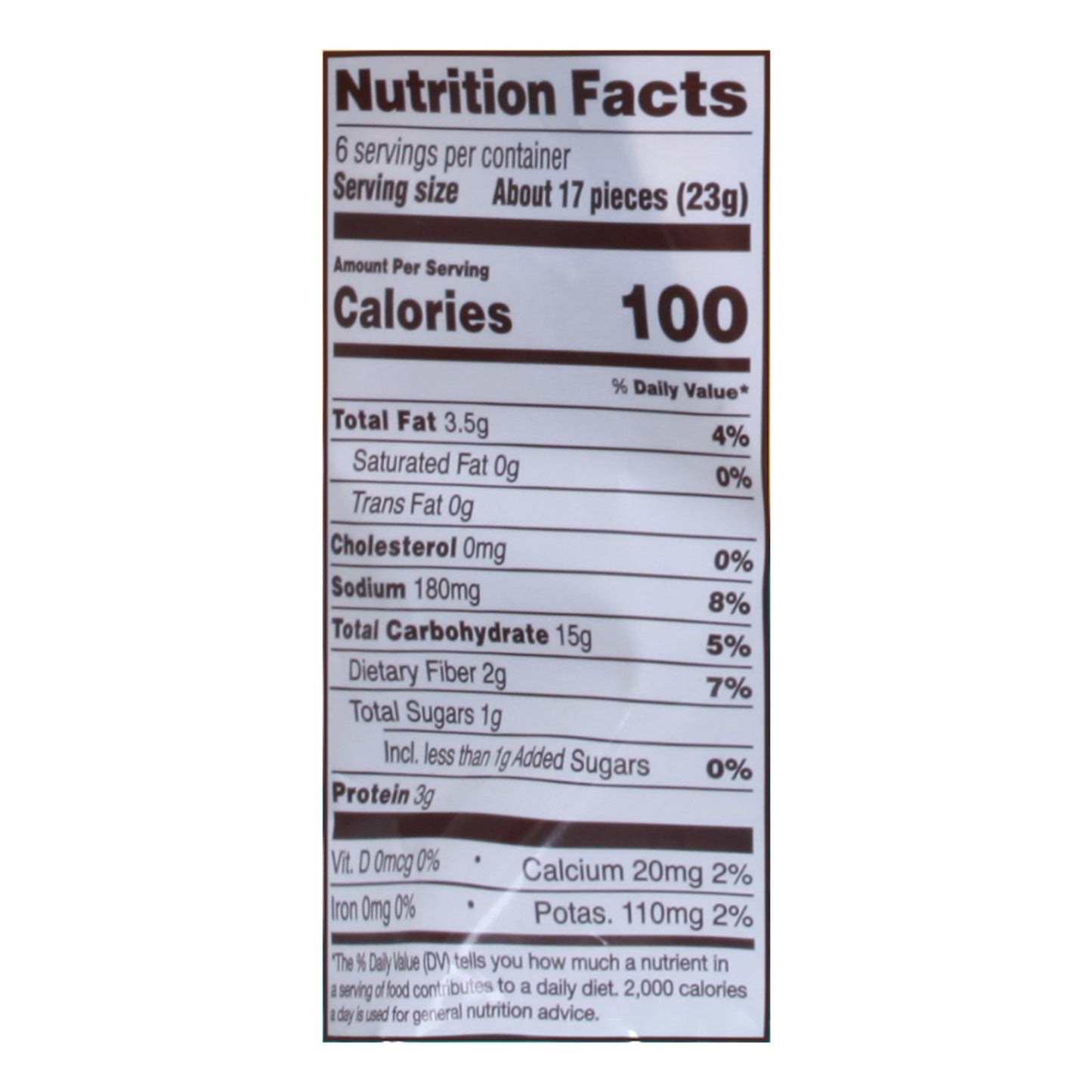 Hippeas Vegan White Cheddar Chickpea Puffs nutrition facts label showing calories and macronutrients per serving