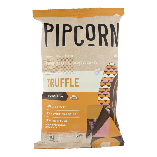 Pipcorn Mini Popcorn Truffle Bites bag with heirloom popcorn and truffle flavor, low fat and natural ingredients.