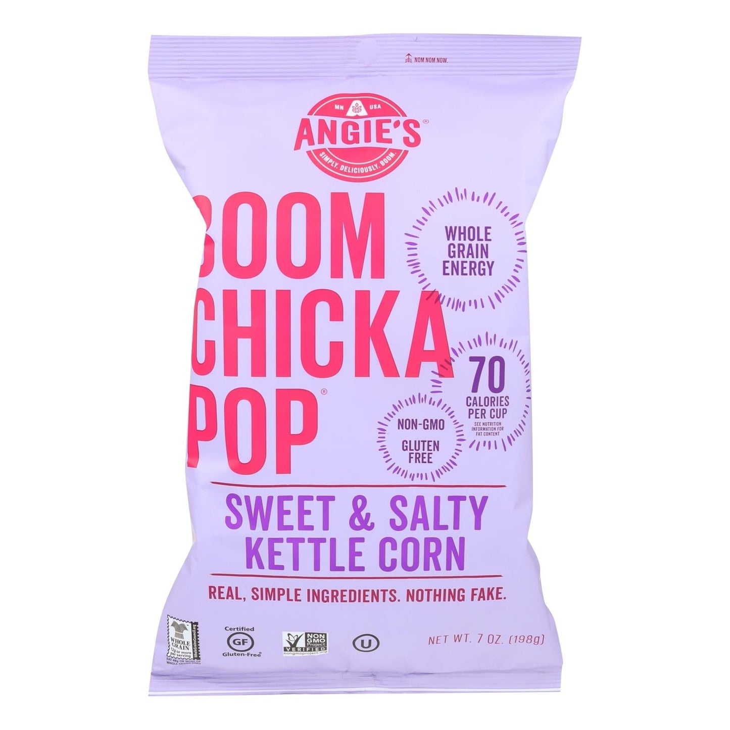 Angie's Kettle Corn Boom Chicka Pop Sweet and Salty Popcorn 7 oz bag healthy gluten-free vegan snack