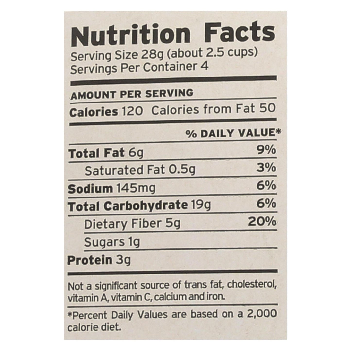 Pipcorn Mini Popcorn Truffle Bites nutrition facts label with calorie and nutrient information
