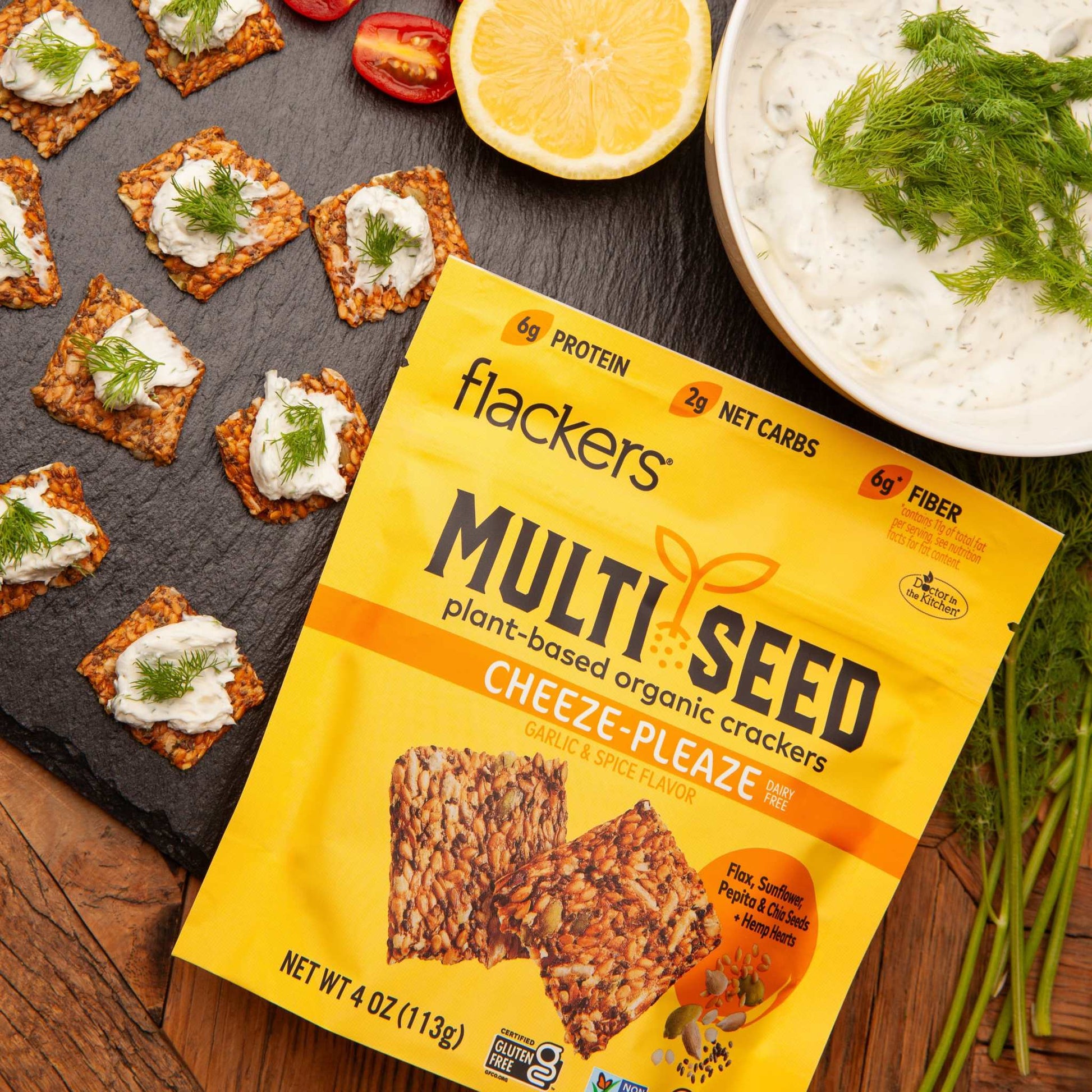 (6 - pack) Cheeze - Pleaze Multi Seed Crackers - The Edible Petale Company
