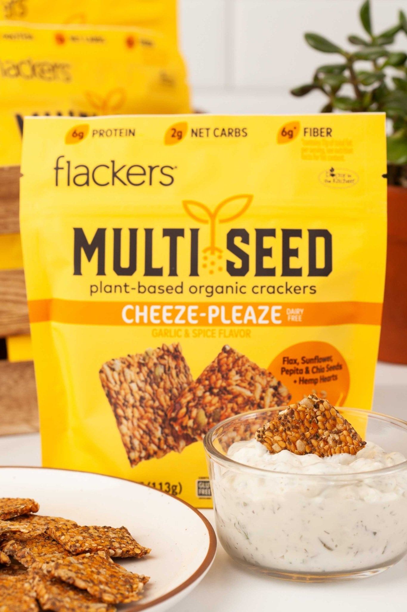 (6 - pack) Cheeze - Pleaze Multi Seed Crackers - The Edible Petale Company