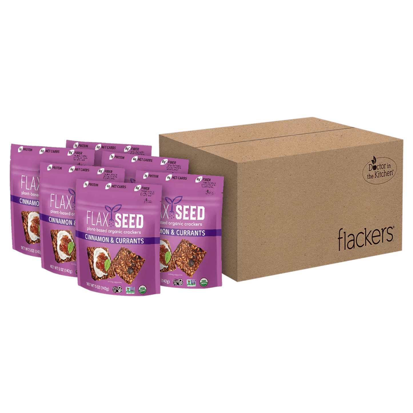 (6 - Pack) Cinnamon and Currants Flackers - The Edible Petale Company