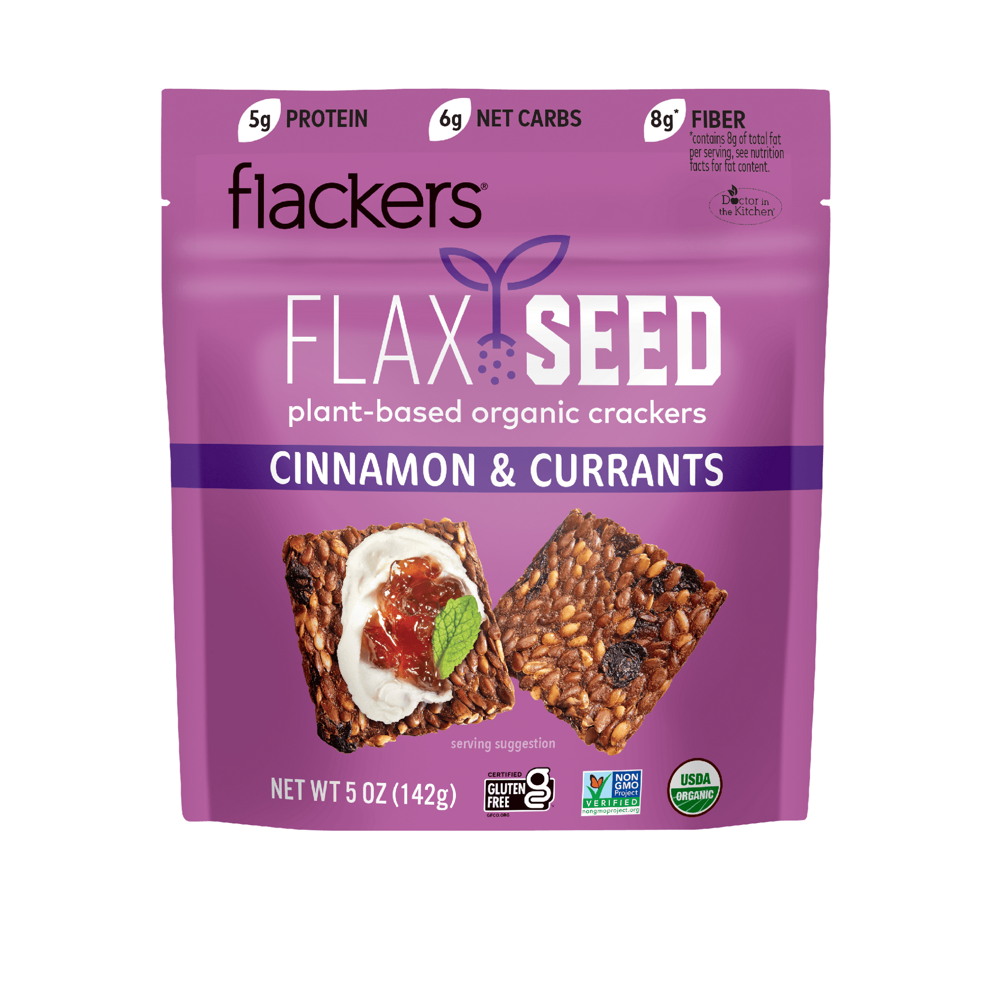 (6 - Pack) Cinnamon and Currants Flackers - The Edible Petale Company