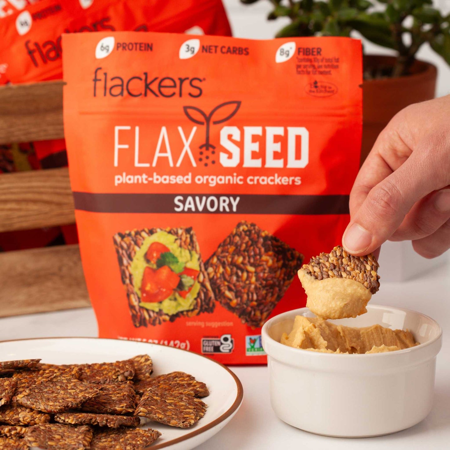 (6 - Pack) Savory Flackers - The Edible Petale Company
