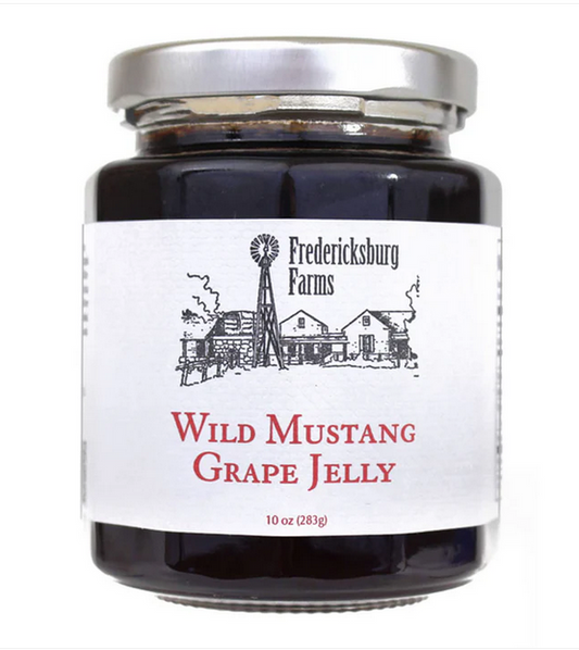 Wild Mustang Grape Jelly jar by Fredericksburg Farms, 10 oz
