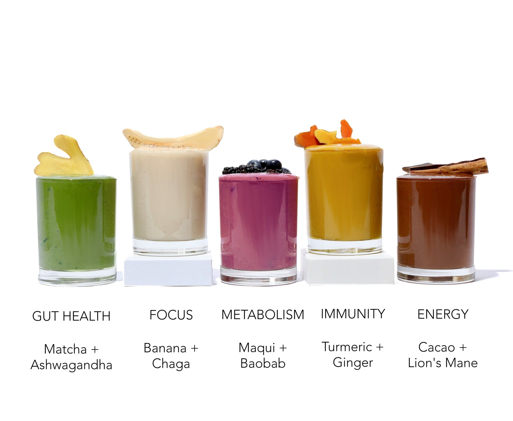 Organic plant protein superfood smoothie mix variety for gut health, focus, metabolism, immunity, and energy benefits