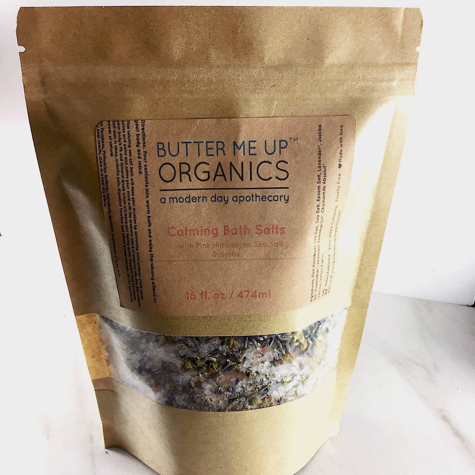 Calming Bath Salts / Detox / Relaxation / Lavender & Chamomile / Essential Oils / Organic Herbs / Herbal Bath Salts for Relaxation Stress - The Edible Petale Company