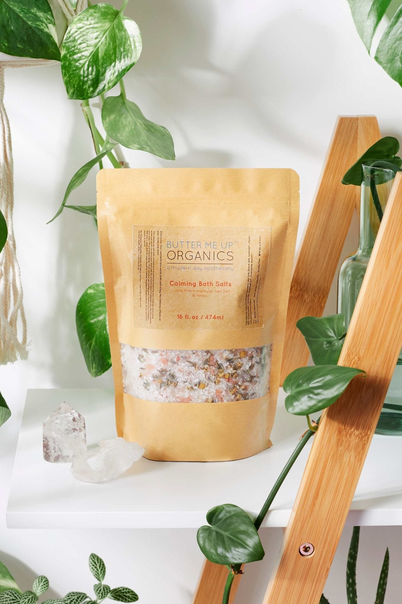 Calming Bath Salts / Detox / Relaxation / Lavender & Chamomile / Essential Oils / Organic Herbs / Herbal Bath Salts for Relaxation Stress - The Edible Petale Company