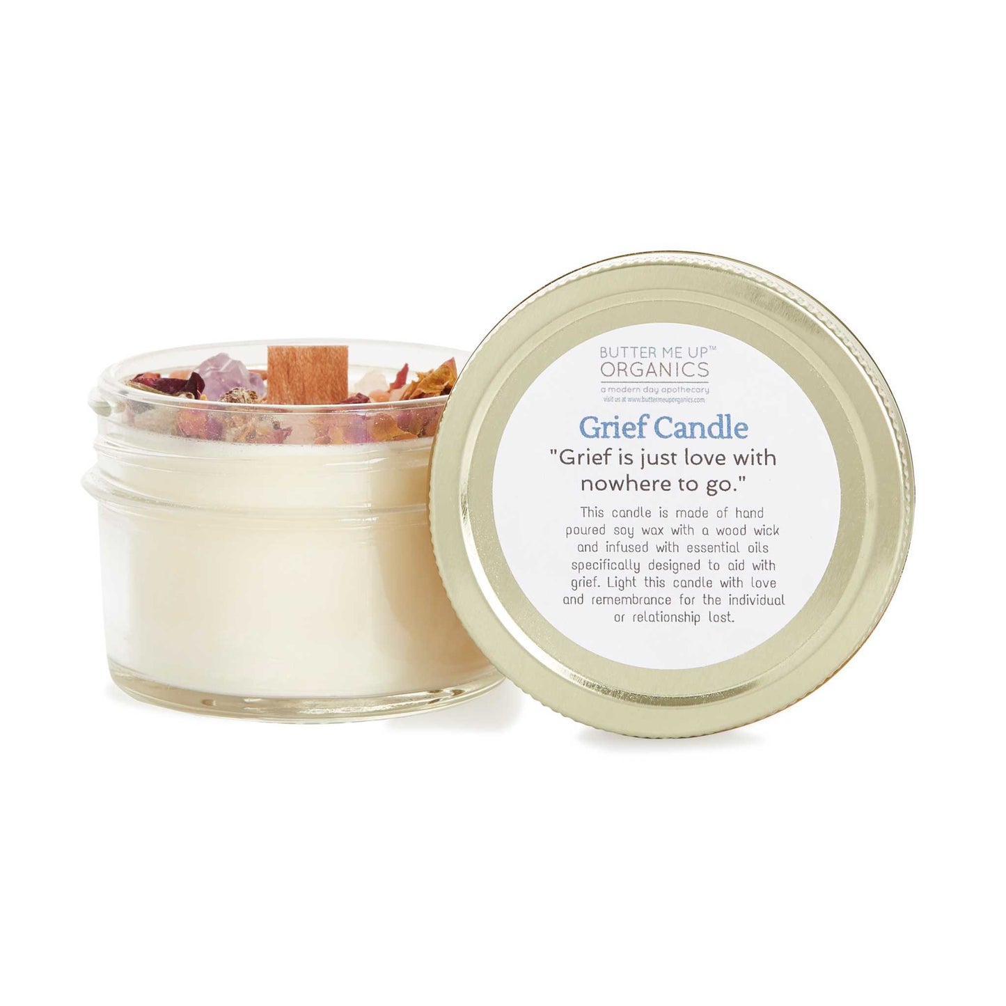 Grief Candle / Intention Candle / Essential Oil Candle / Soy Wax Candle / Candle for Grief - The Edible Petale Company