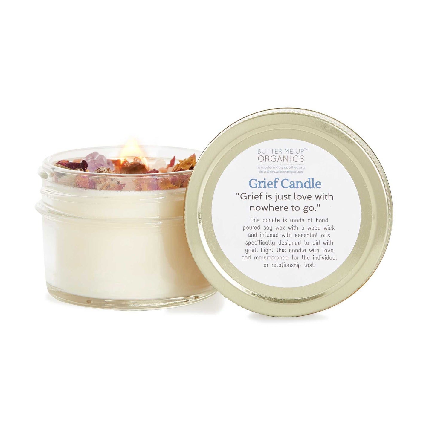 Grief Candle / Intention Candle / Essential Oil Candle / Soy Wax Candle / Candle for Grief - The Edible Petale Company