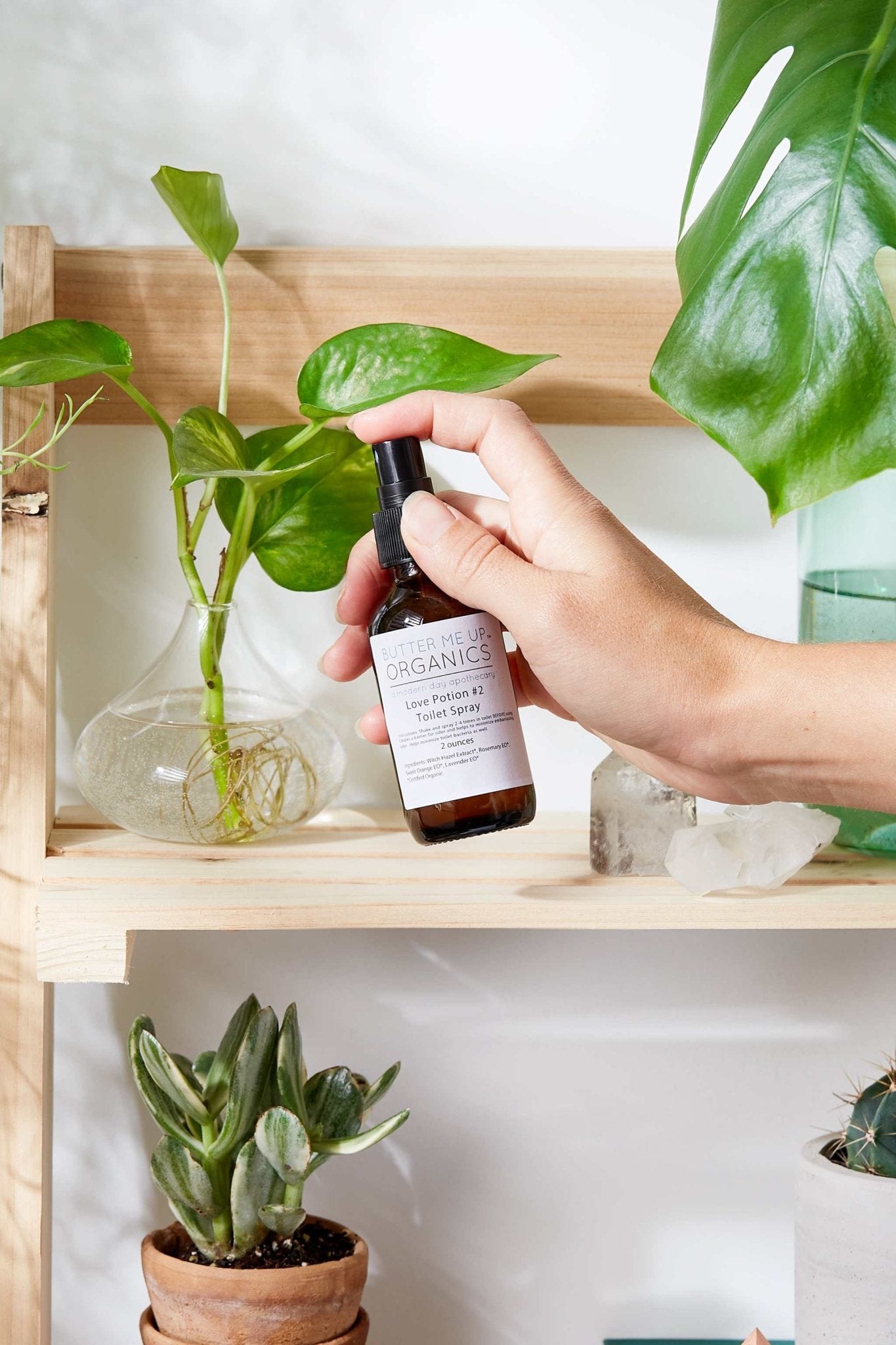 Love Potion 2 Organic Toilet Spray / Modesty Spray / Odor Spray / Bathroom Spray / Essential Oil Spray / Stink Spray - The Edible Petale Company