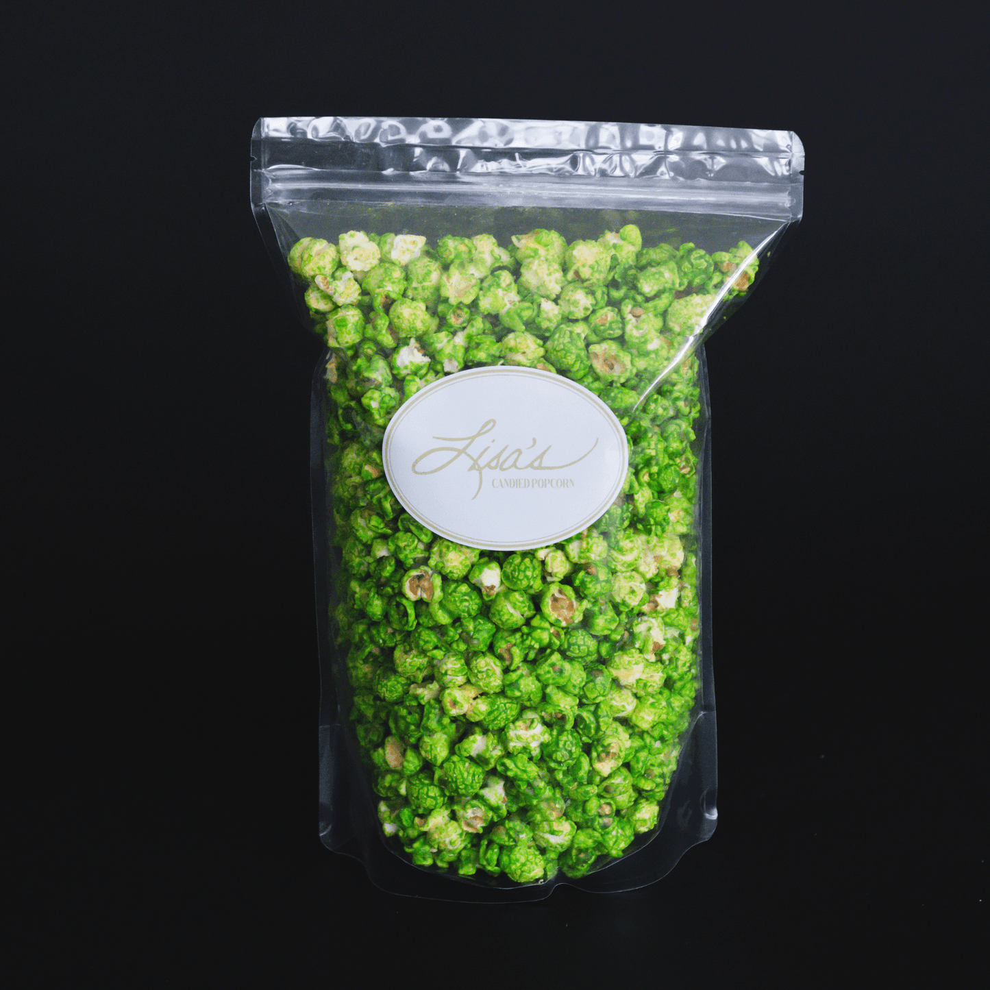 Mountain Mist Popcorn candied lemon lime fizzy popcorn in clear resealable bag