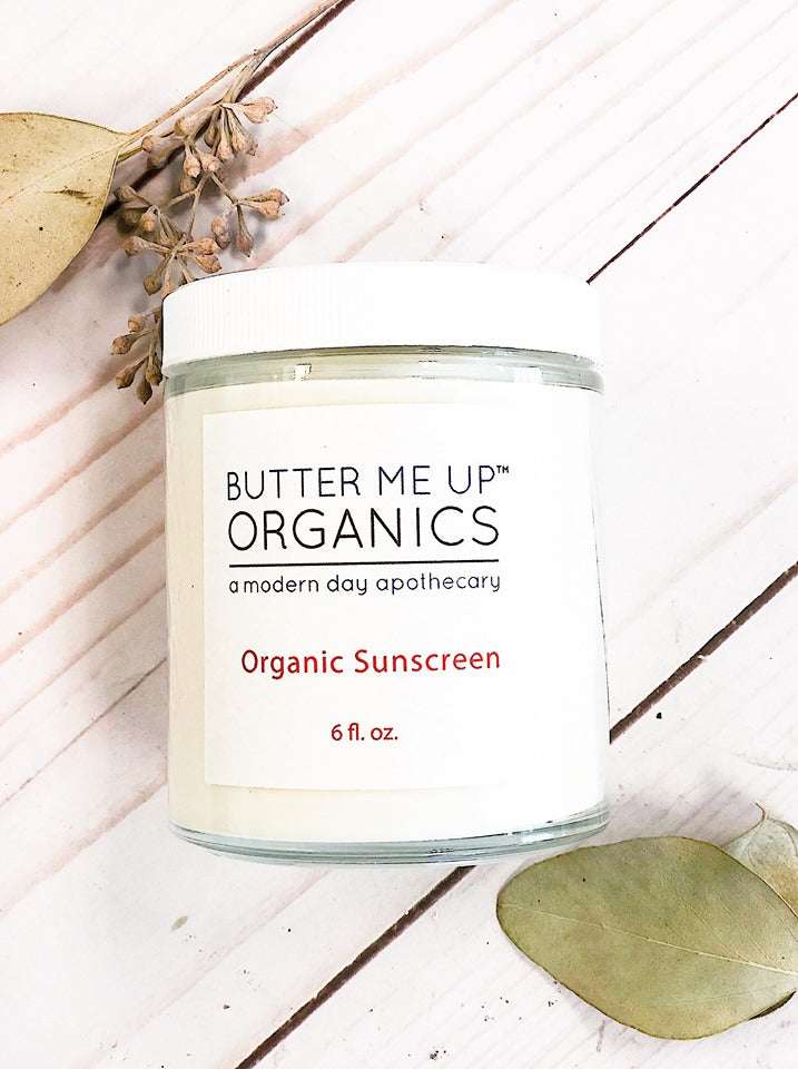 Natural Organic Sunscreen / Safe Sunscreen / Non - Nano Zinc Oxide Sunscreen / Sun Protection / Butter Me Up Organics - The Edible Petale Company