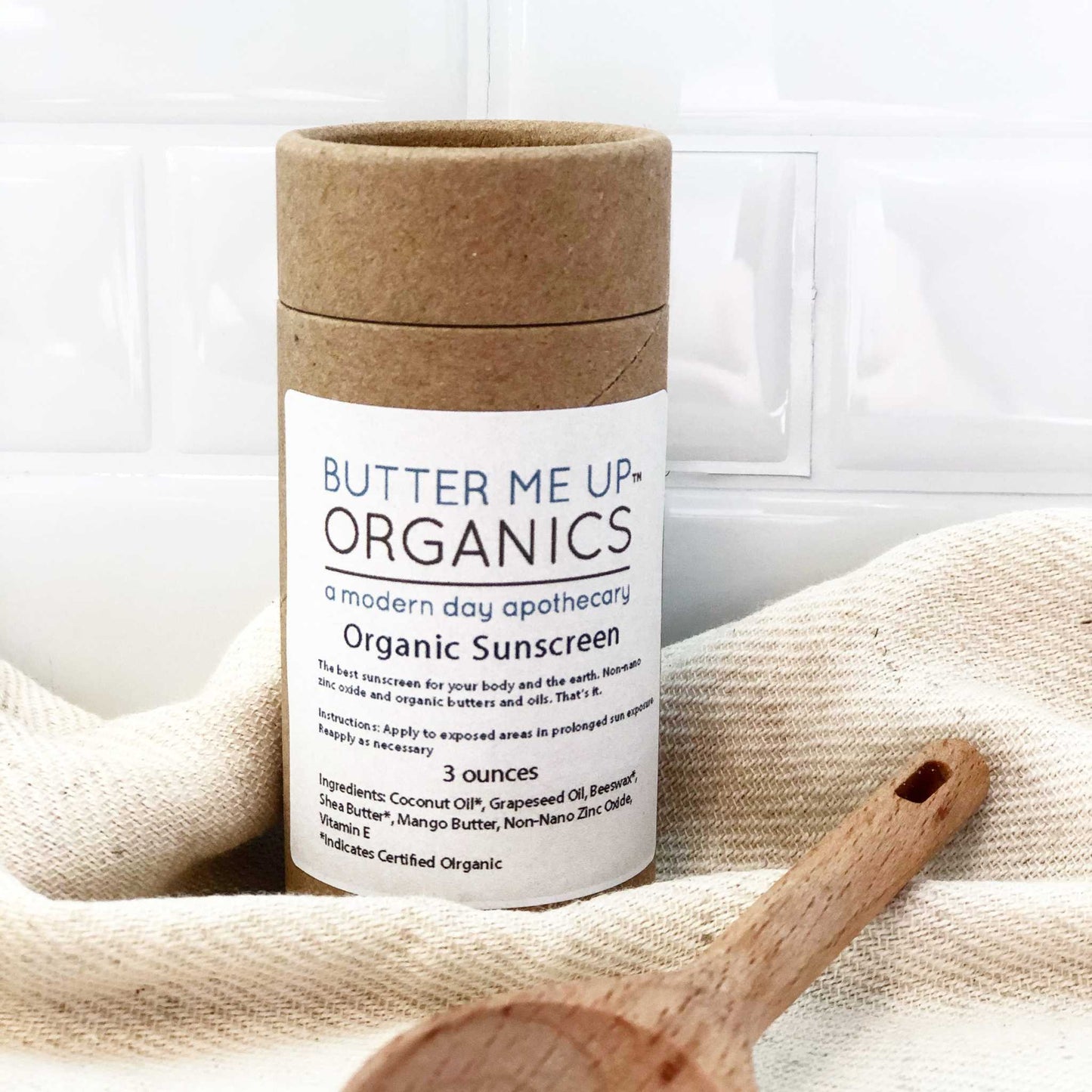 Natural Organic Sunscreen / Safe Sunscreen / Non - Nano Zinc Oxide Sunscreen / Sun Protection / Butter Me Up Organics - The Edible Petale Company