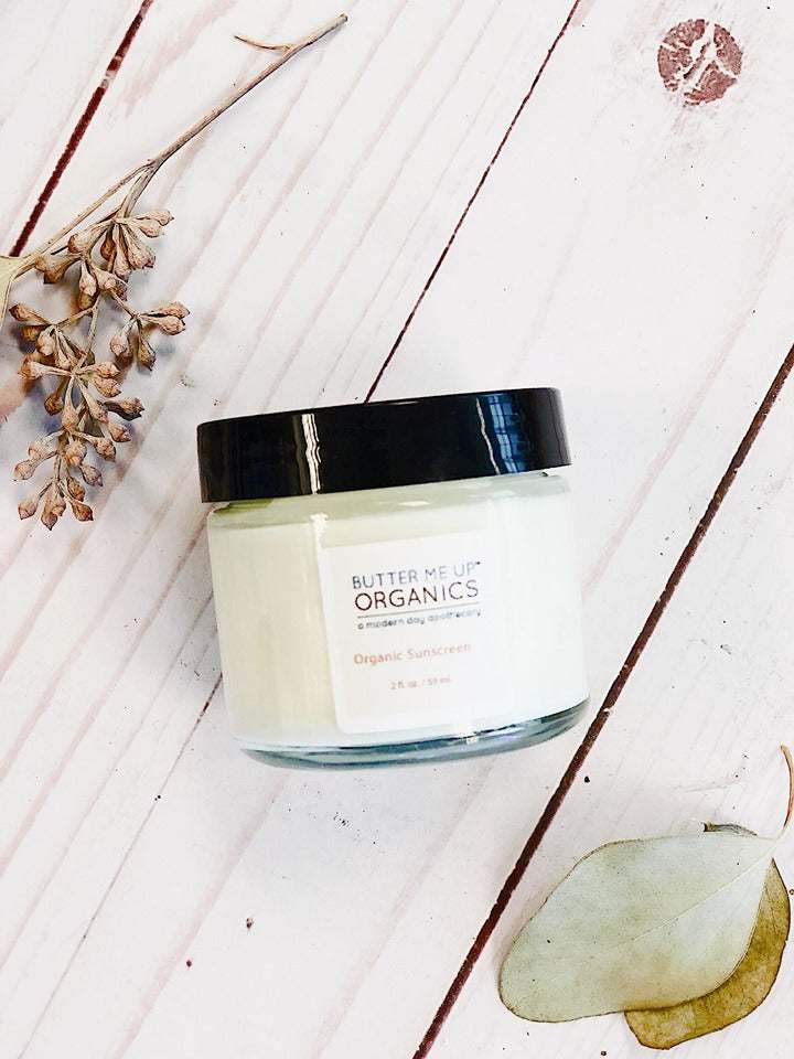 Natural Organic Sunscreen / Safe Sunscreen / Non - Nano Zinc Oxide Sunscreen / Sun Protection / Butter Me Up Organics - The Edible Petale Company