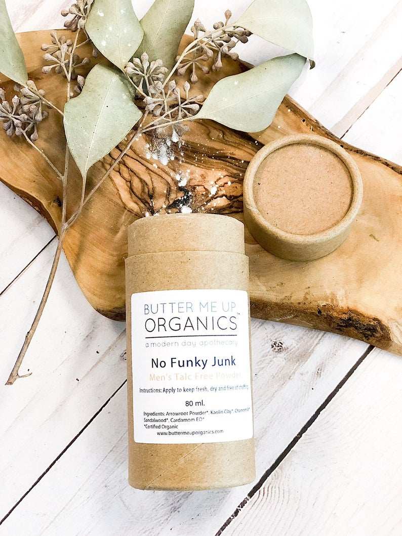 No Funky Junk / Men's Talc Free Powder - The Edible Petale Company
