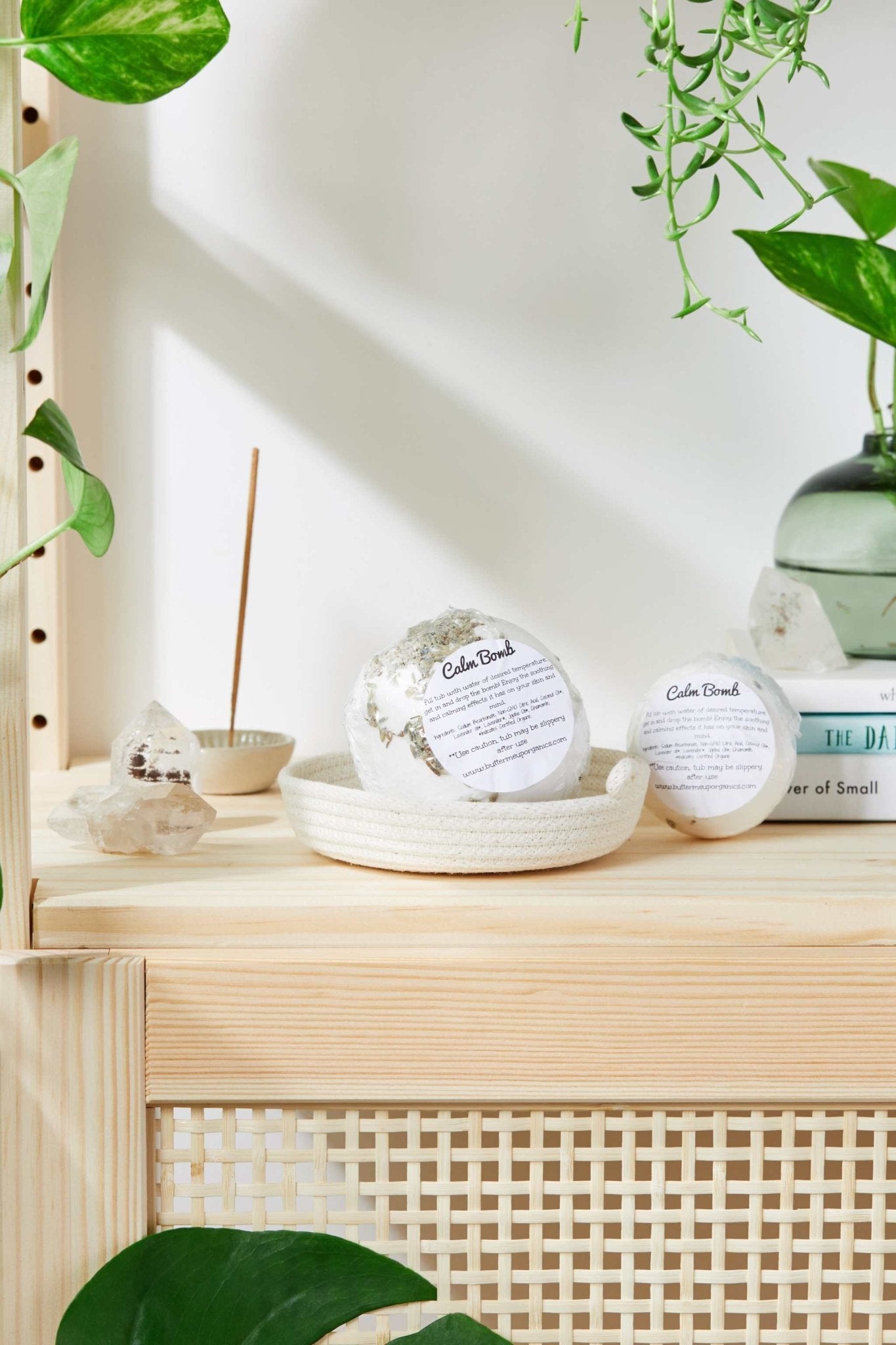 Organic Bath Bomb Calm Bomb - TWO SIZES lavender and chamomile bath fizzie - The Edible Petale Company