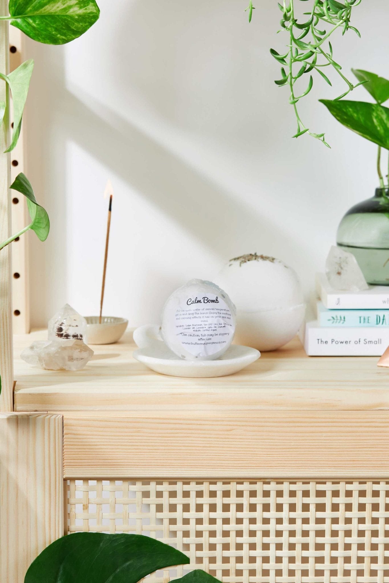 Organic Bath Bomb Calm Bomb - TWO SIZES lavender and chamomile bath fizzie - The Edible Petale Company