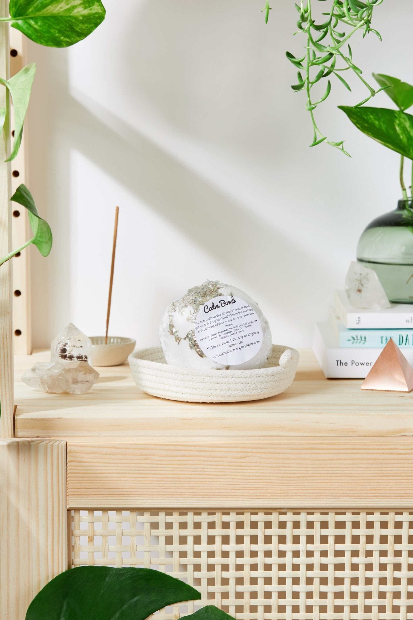 Organic Bath Bomb Calm Bomb - TWO SIZES lavender and chamomile bath fizzie - The Edible Petale Company