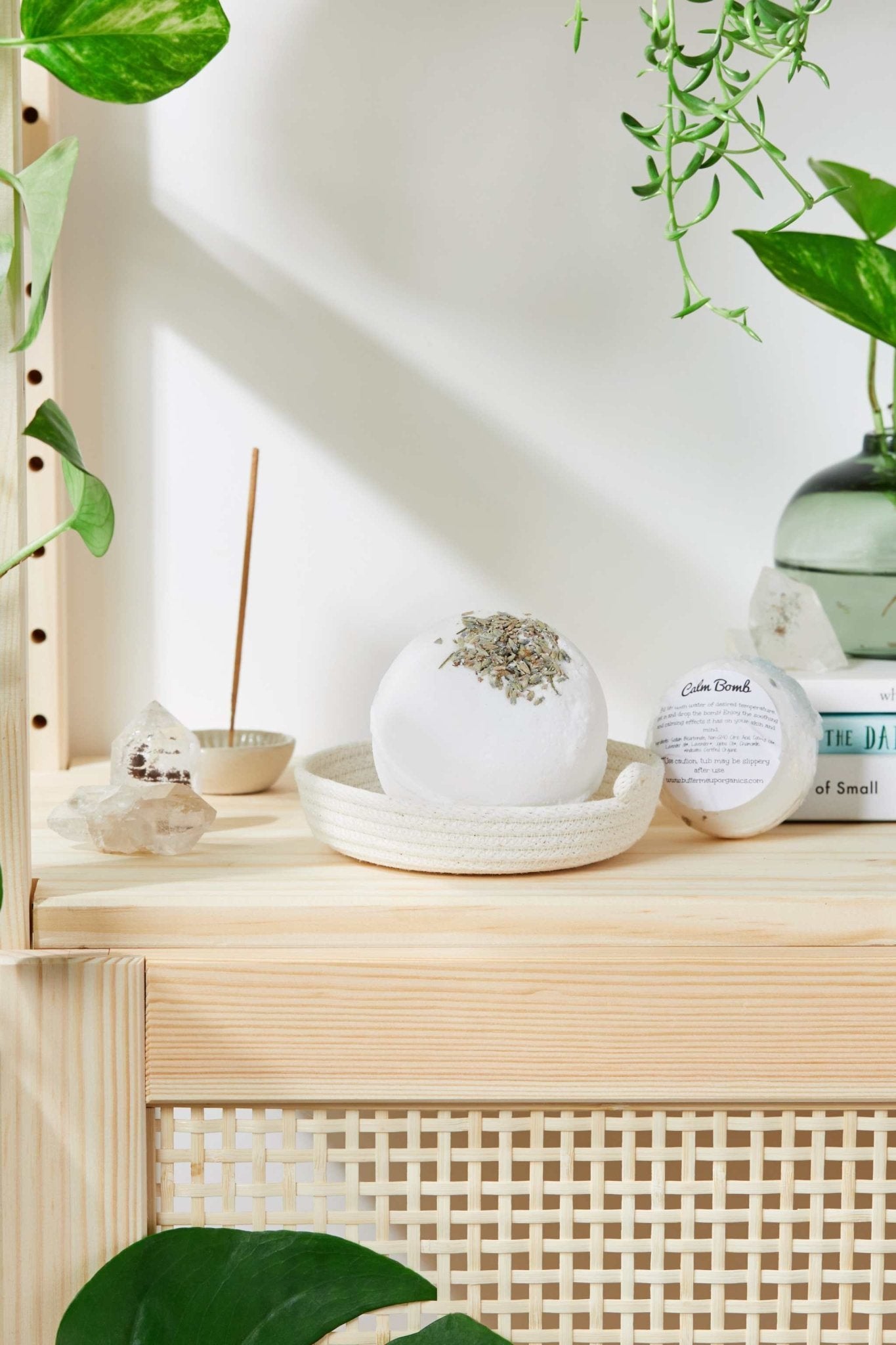 Organic Bath Bomb Calm Bomb - TWO SIZES lavender and chamomile bath fizzie - The Edible Petale Company