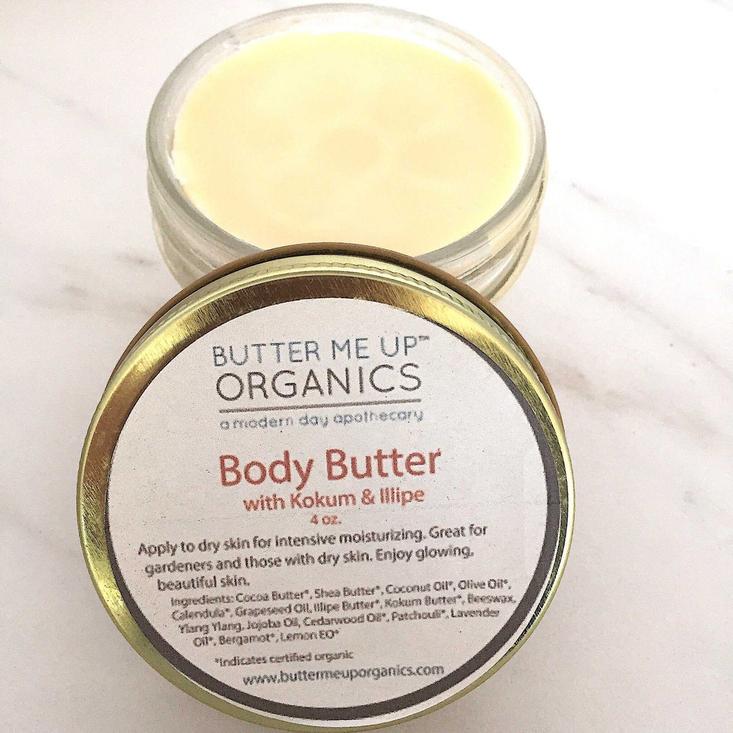 Organic Body Butter / Gardener's Hands / Gardner's Therapy / Elbow Lotion / Heel Lotion / Dry Skin / Dry Hands / Foot Lotion / Hydrating - The Edible Petale Company
