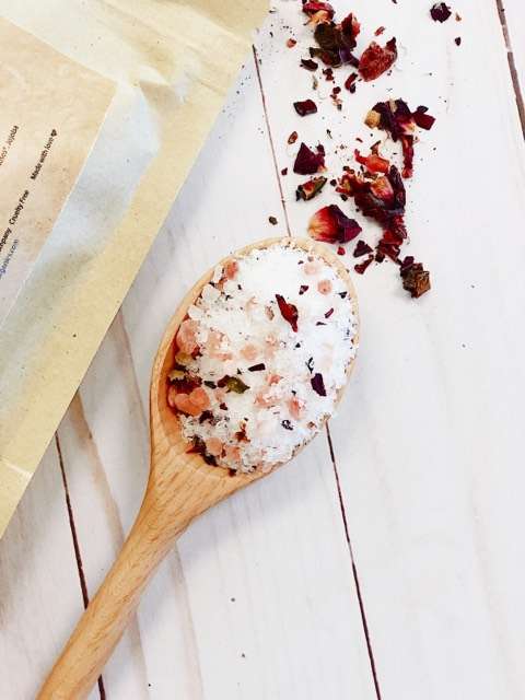 Organic Rose Salt Soak / Epsom Salt Soak / Pink Himalayan Sea Salt / Rose Absolut / Spa Gift / Butter Me Up Organics - The Edible Petale Company