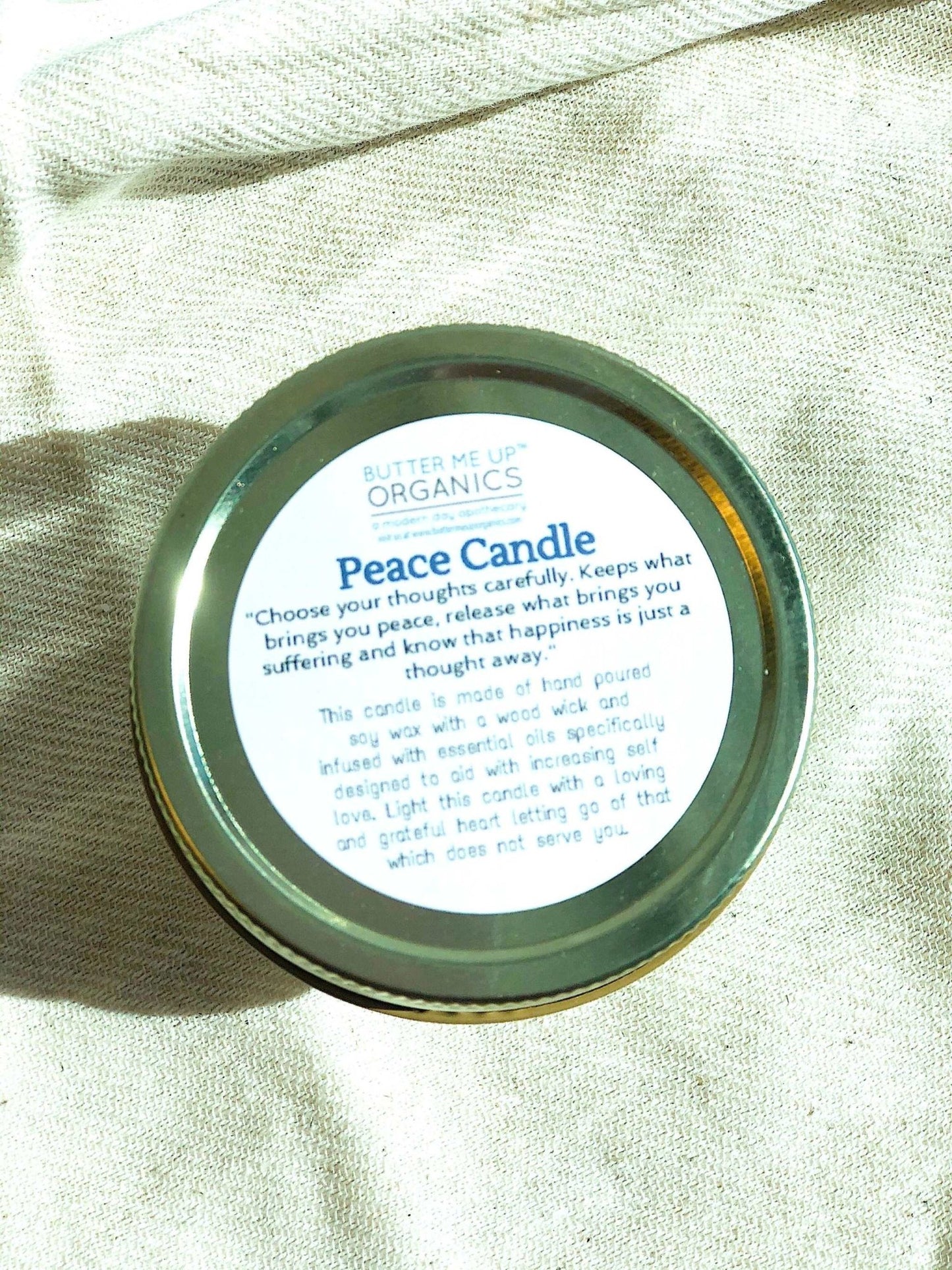 Peace Candle / Serenity Candle / Intention Candle / Ritual Candle / Crystal Candle / Pretty Candle / Organic Soy Wax Candle / Botanicals - The Edible Petale Company