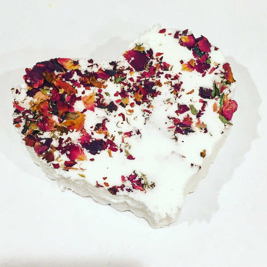 Rose heart bath bomb / organic bath bomb / essential oil bath bomb / natural bath bomb - The Edible Petale Company